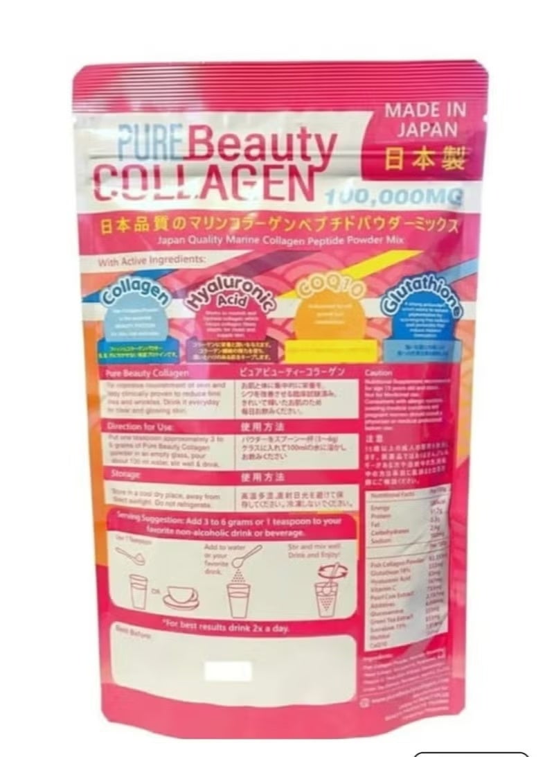 بيور بيوتي مزيج مسحوق الكولاجين من بيور بيوتي ١٠٠,٠٠٠ ملغ (كمية تكفي ٣٠ يومًا) - Image 2