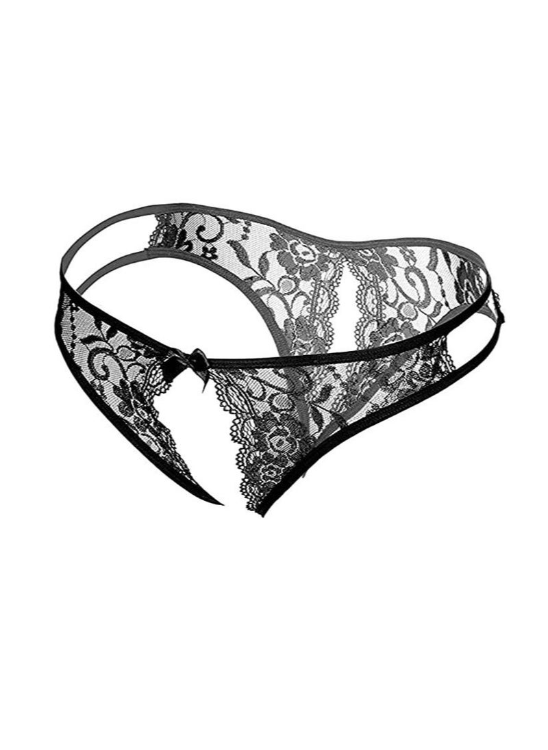 Generic - Women Lace G-String Panties, Women's Thong String,Lace Panties Thong Knickers Comfortable G-String Underwear with Pearls (6 Patterns) - Image 1