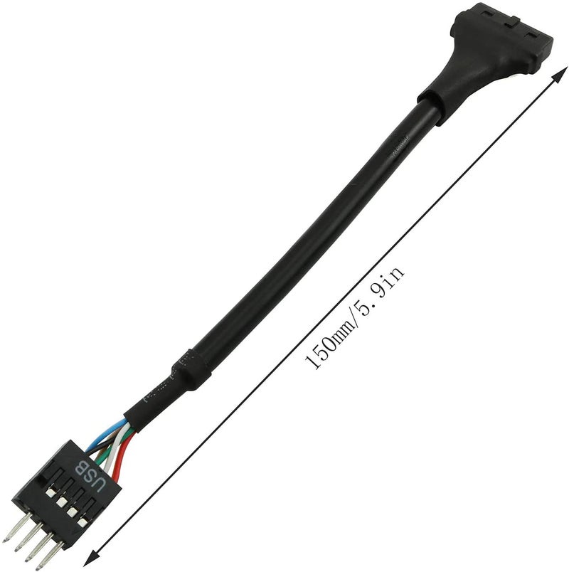 Longdex 2PCS USB 3.0 20 Pin Female to USB 2.0 9-Pin Male Motherboard Adapter Converter Cable - Image 2
