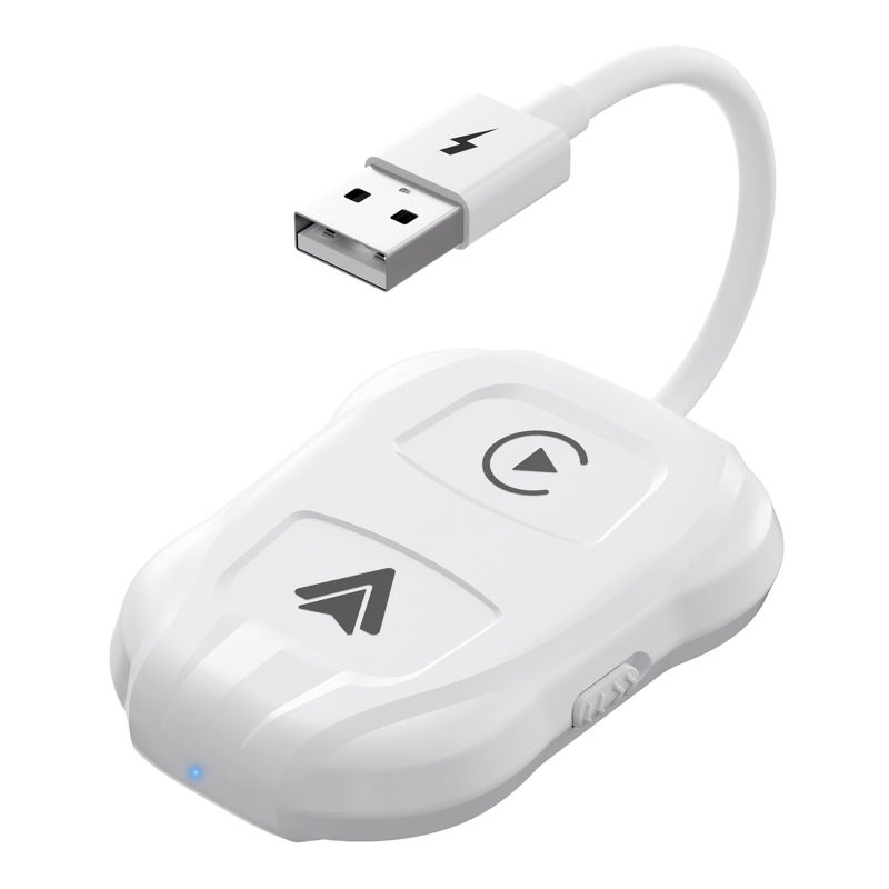 2-In-1 Wireless Car Adapter White: Plug And Play Quick Auto Connect, Wide Compatibility For iOS 12+ Android 11+ - Portable Compact Design, Car Adapter For Factory Wired Car System Equipped Vehicles - Image 3