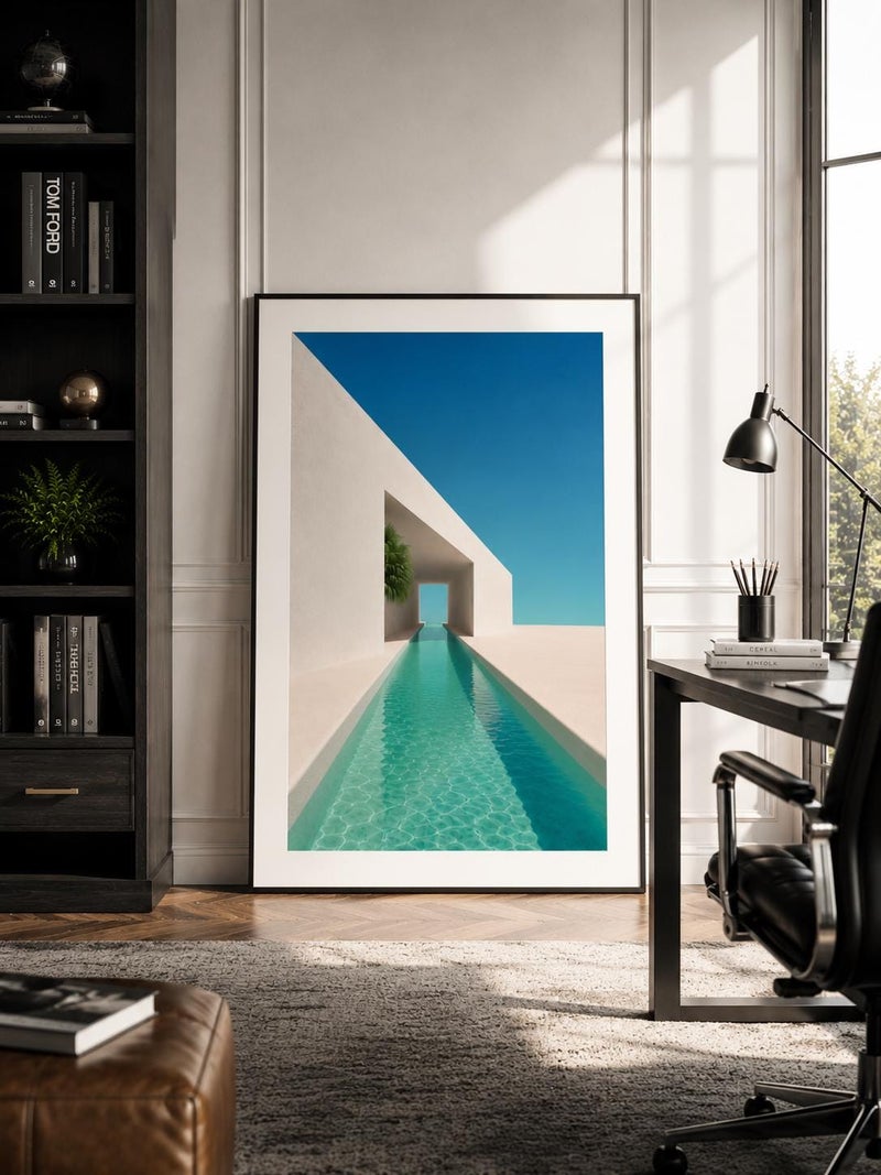 TNESSENTIAL Minimalist Pool Print, Modern Architecture Coastal Wall Art - Image 2