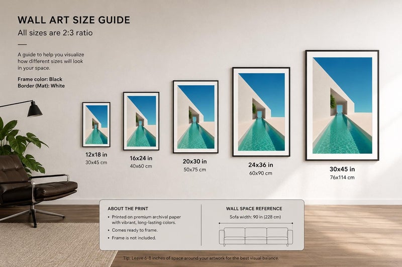 TNESSENTIAL Minimalist Pool Print, Modern Architecture Coastal Wall Art - Image 4