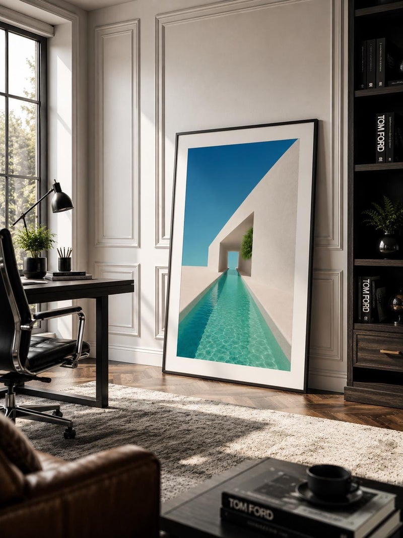 TNESSENTIAL Minimalist Pool Print, Modern Architecture Coastal Wall Art - Image 3