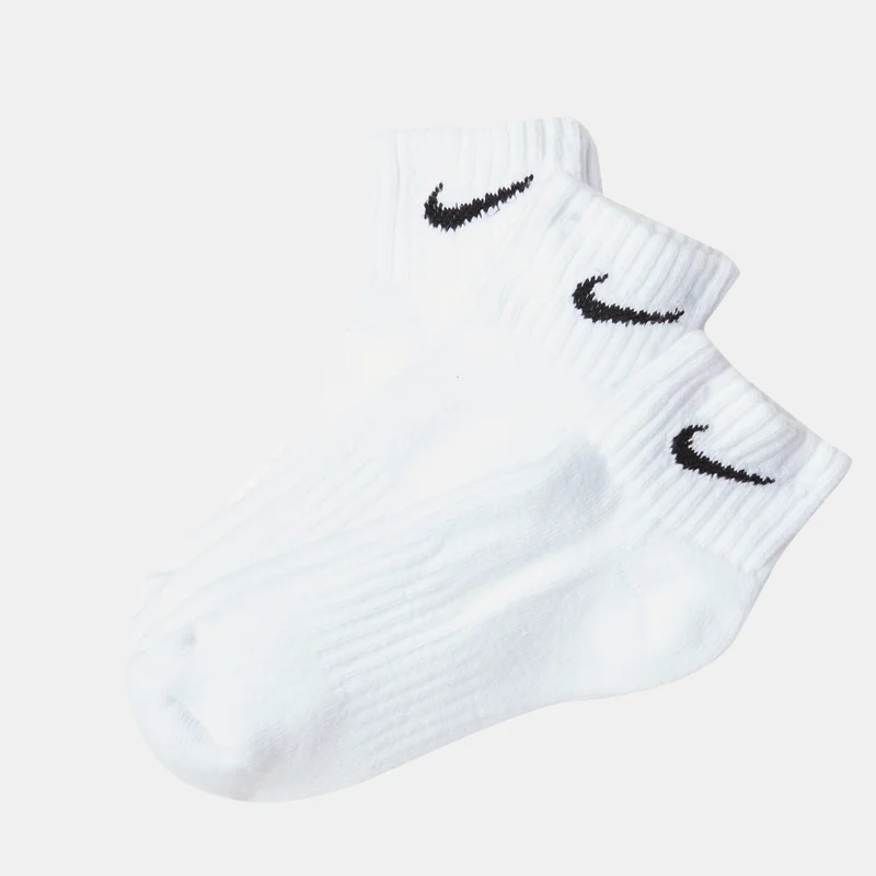 Nike White Value Quarter Socks (3 Pack)  | Best Price UAE