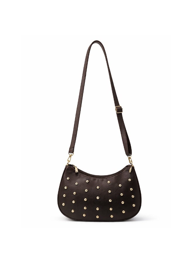 Small brown women's shoulder bag - Image 4