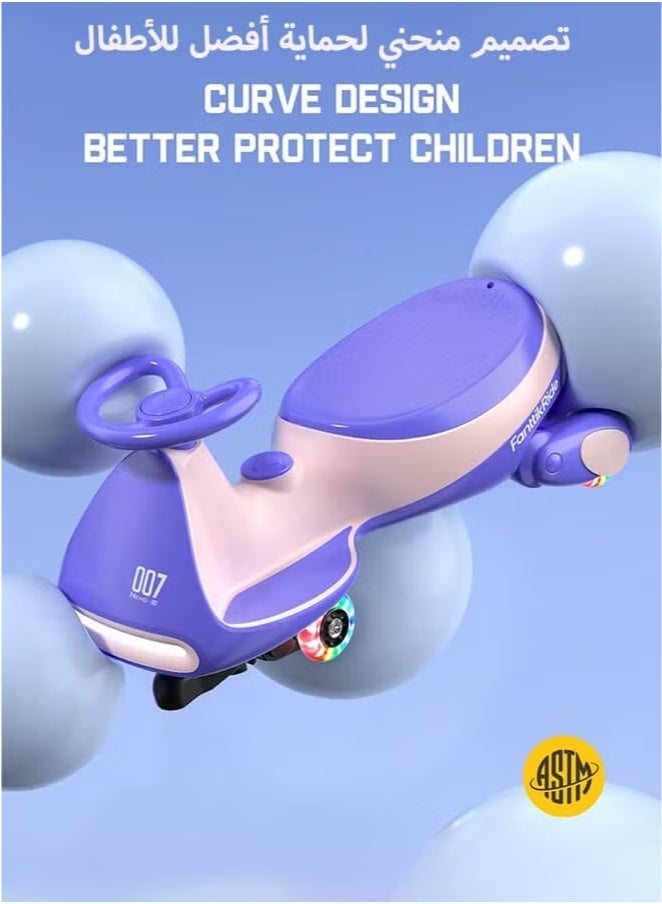 ريوليو سيارة دريفت كهربائية للأطفال والبالغين – سكوتر تأرجح كهربائي بقوة  مع دواسة، سرعتين، عجلات مضيئة، تصميم مضاد للانقلاب، موسيقى بلوتوث، يتحمل حتى ‎150‎ رطلاً - Image 5