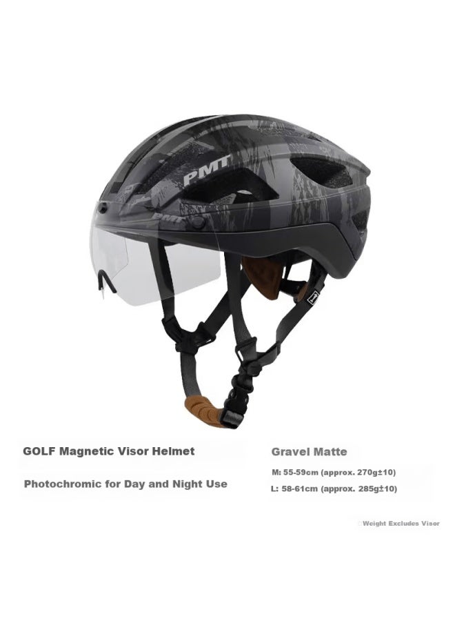 Pmt Bicycle Helmet Mountain Bike Uni Riding Safety Helmet Road Bike Magnetic Goggles Golf Gravel Size M - Image 1