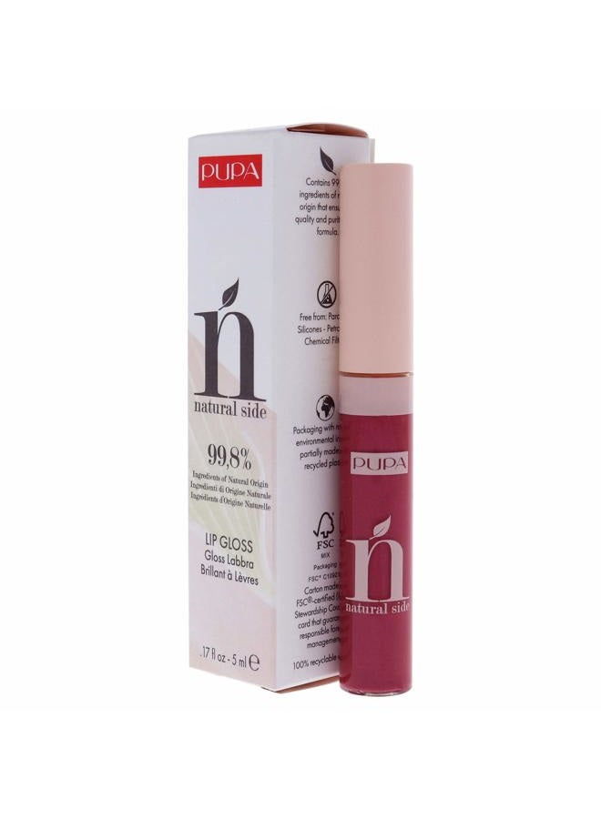 PUPA Natural Side Lip Gloss - High Shine And Color Payoff - Nourishing Formula - Made With Natural Ingredients - Enriched With Oils To Moisturize The Lips - 006 Crystal Fuchsia - 0.17 OZ - Image 4