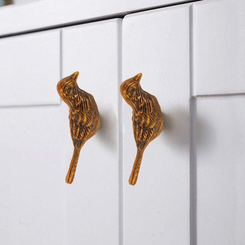Vintage Gold Zinc Alloy Bird Shape Cabinet Knobs Drawer Pulls For Kitchen Wardrobe - Image 5