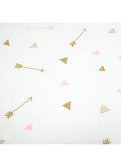 American Baby Company American Baby Company Printed 100% Natural Cotton Jersey Knit Fitted Portable/Mini-Crib Sheet, Sparkle Gold/Pink Arrows, Soft Breathable, for Girls, Pack of 1  - Image 3