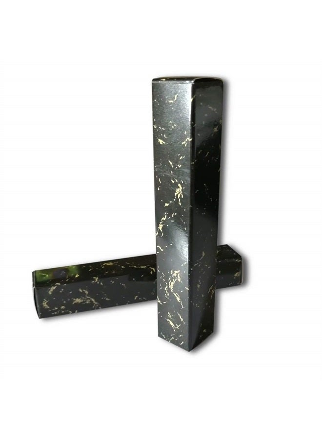 ANZKA 50 Pcs Empty Lip Gloss Boxes 12x2x2cm Mascara Wand Tube Packaging Black Marbling Long Lipgloss Paper Case Lip Balm Glaze Gift Organizer Foldable DIY Make-up Sample Wrapping Storage - Image 1