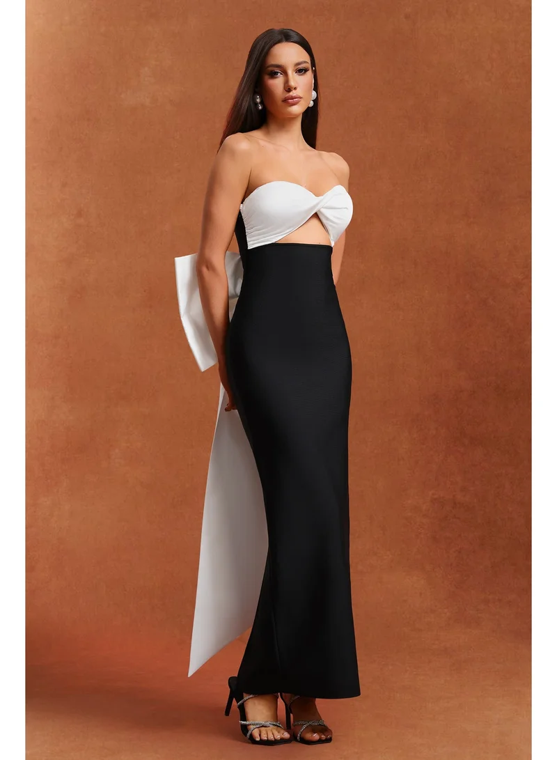Bella Barnett  Raidah Sleeveless Bow Hollowed out Bandage Maxi Dress for Women | Best Price UAE