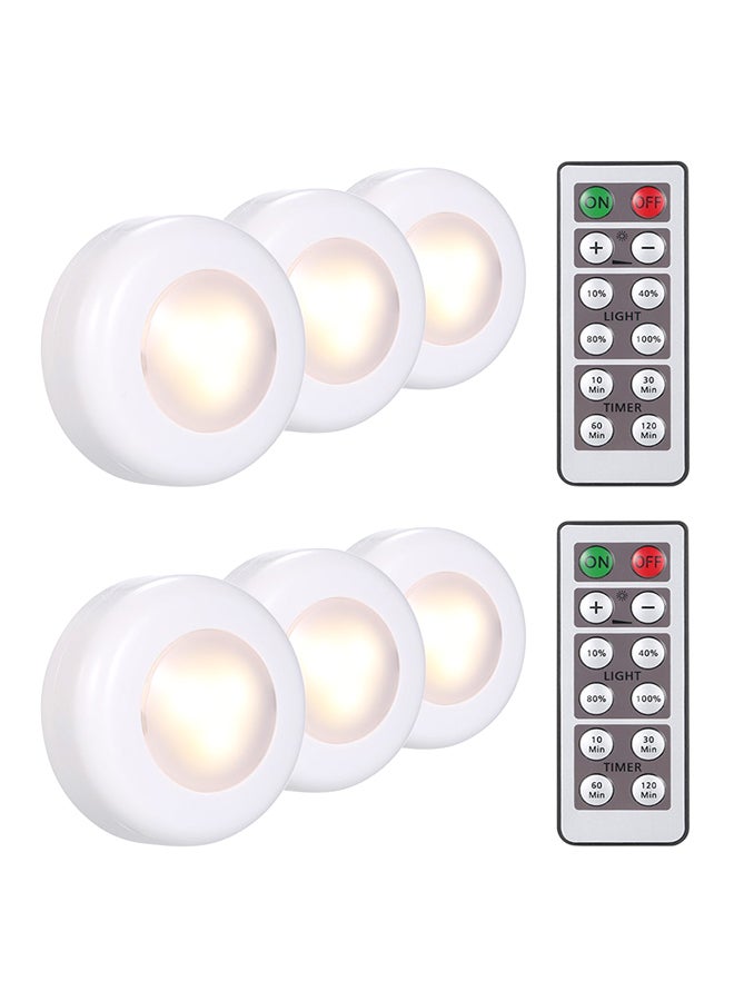 طقم مصابيح LED من 6 قطع للإضاءة أسفل الخزانة أبيض - Image 1