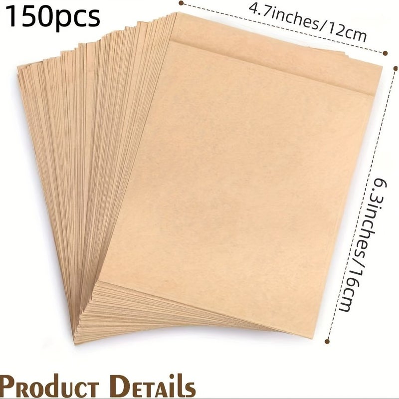 150 كيس ورقي بني مقاس 8 × 11 بوصة (20 × 28 سم) بالجملة لتغليف الهدايا والتخزين - Image 5
