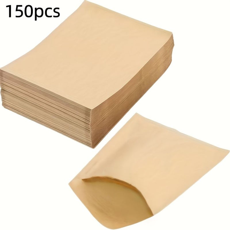 150 كيس ورقي بني مقاس 8 × 11 بوصة (20 × 28 سم) بالجملة لتغليف الهدايا والتخزين - Image 4
