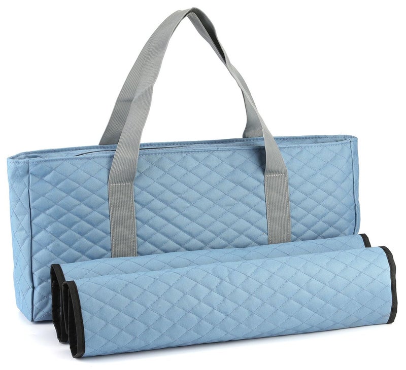 Mose Cafolo Empty Mahjong Bag Set Pearl Gray Quilted Soft Case with 2 Wrappers for American Mahjong Tiles Trays Rack Mahjong Case Only - Image 2