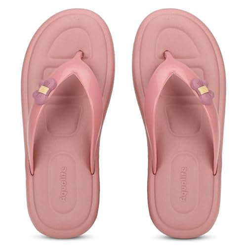 Aqualite Slippers for Woman EVA Upper & Sole Slip-on Flat | Footwear for Woman | Women Footwear for Indoor & Outdoor use |Ladies Chappals for Women | Comfortable Slippers Onion Size-6 - Image 1
