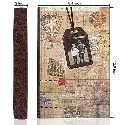 Holoary Photo Album 4x6 300 Photos 3 Pictures Per Page Memo Writing Area for Each Pocket with Photo Frame Window 300 Pockets 4x6 Printed Book Cover Travel Design World Map Adventure Vacation - Image 3