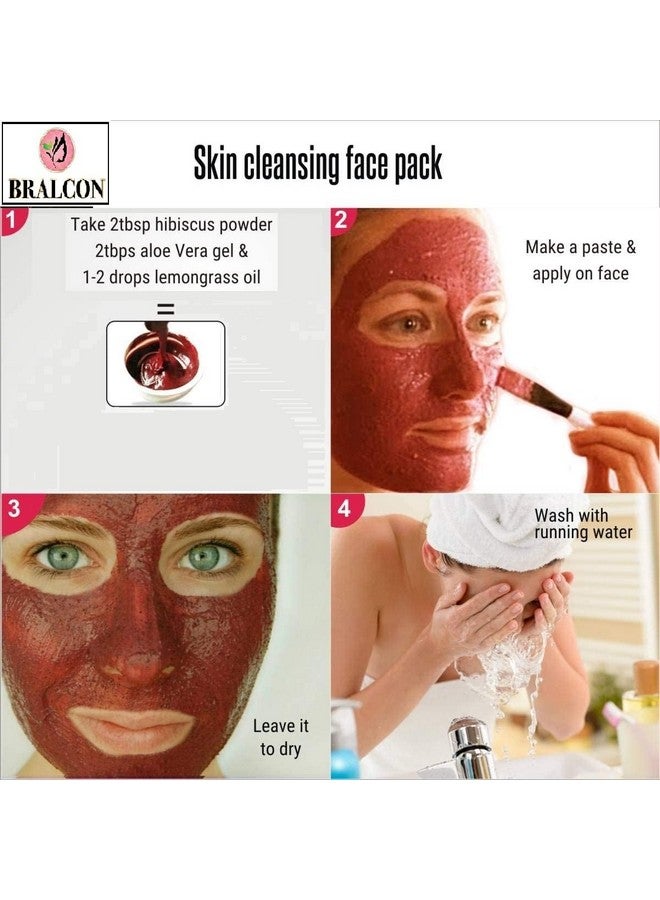 BRALCON Organic Hibiscus Powder-100g | 100% Pure & Natural Hibiscus Flower Powder |Hibiscus Rosa-Sinensis For Hair Care & Face Pack| Gudhal Ka Phool Powder for Hair Conditioning - Image 5