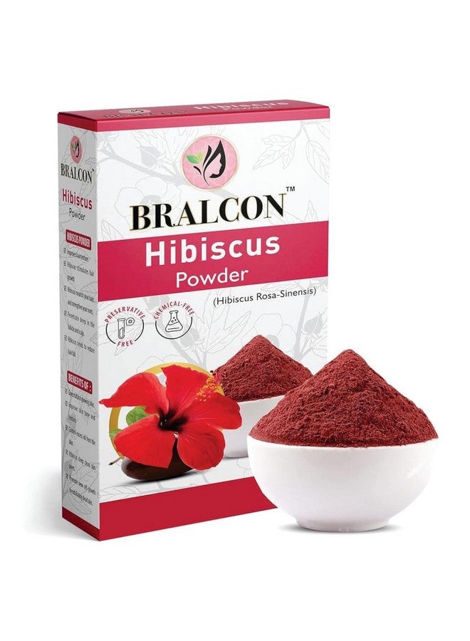 BRALCON Organic Hibiscus Powder-100g | 100% Pure & Natural Hibiscus Flower Powder |Hibiscus Rosa-Sinensis For Hair Care & Face Pack| Gudhal Ka Phool Powder for Hair Conditioning - Image 1