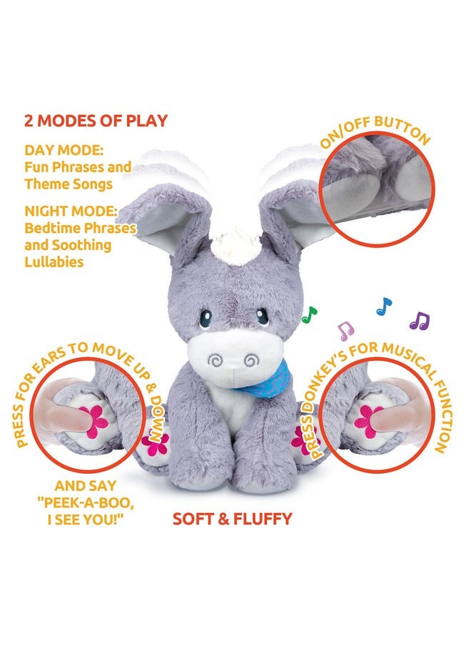 KiddoLab Peek A Boo Donkey: Soft Stuffed Animal Toy For Infants 6 18 Months With Moving Ears, Songs, Tunes & Lullabies  - Image 5