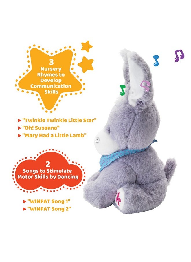 KiddoLab Peek A Boo Donkey: Soft Stuffed Animal Toy For Infants 6 18 Months With Moving Ears, Songs, Tunes & Lullabies  - Image 4