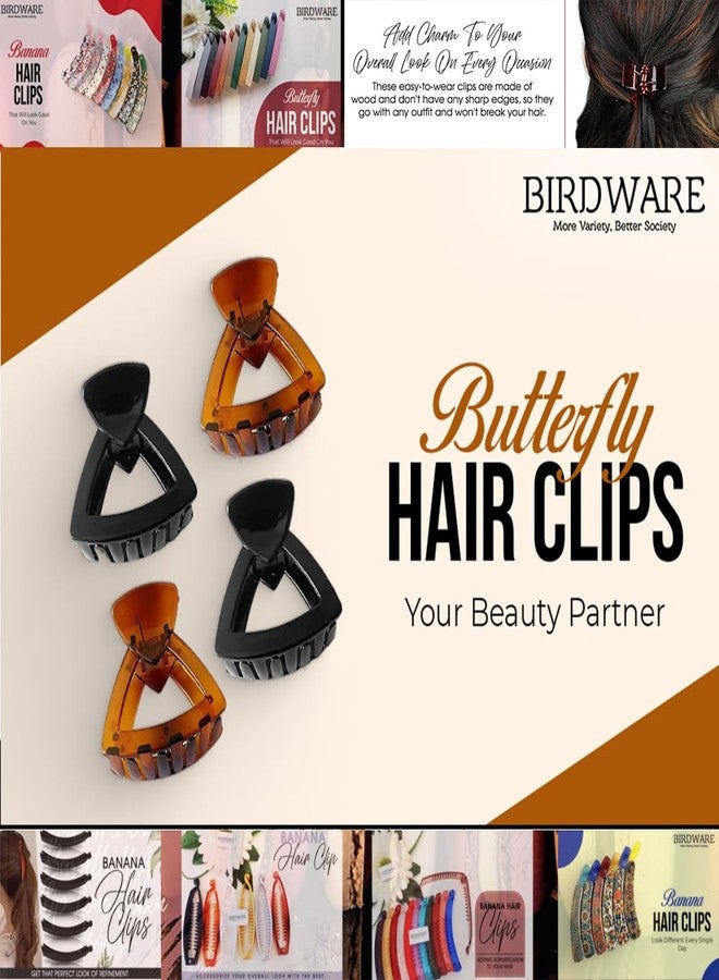 BIRDWARE medium size hair clip clutcher for women claws for girls Imported Rubber Acrylic Material Stone Butterfly Hair Clips For Women | Hair Clutchers - Image 3