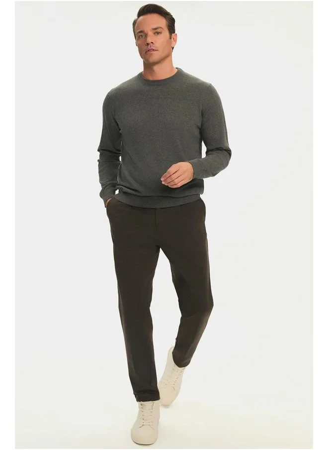 جون June Men Regular Fit Crew Neck Knitwear Sweater Grey