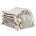 calary 100pcs Double Canvas Drawstring Bag Cotton Pouch Gift Sachet Bag Muslin Reusable Tea Bag 275x4 Inch - Image 1