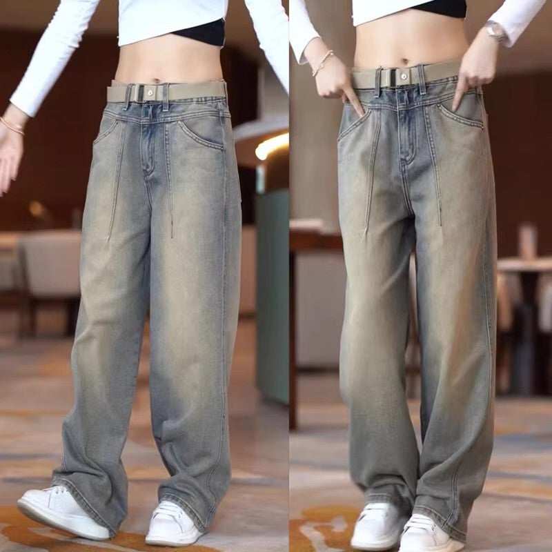 Unisex Classic Denim Jeans Loose Fit Daily Outdoor Wear - Image 3