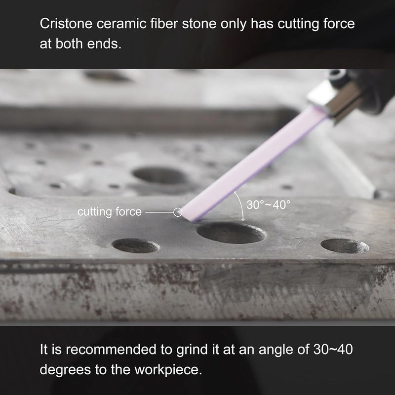 Miracle Cristone Ceramic Fiber Stones 6-Pack – 3 15/16" L x 5/32" W x 1/32" T – Grits #150#200#400#600#800#1000 – for Grinding Polishing Metal Wood Plastic – Air Tool Compatible - Image 5