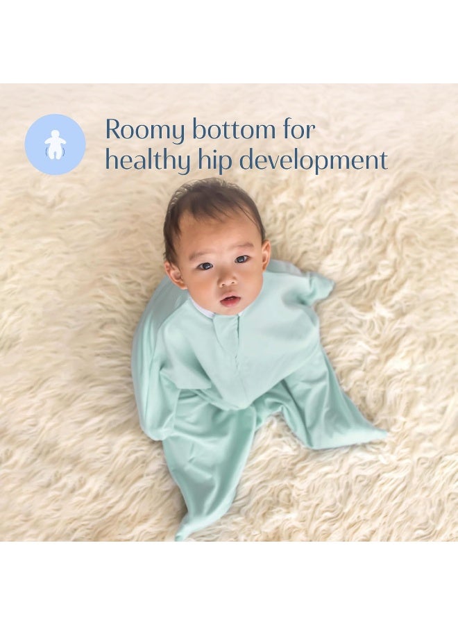 SleepingBaby Zipadee-Zip Transition Swaddle - Cozy Baby Swaddle Blanket with Zipper Convenience - Roomy Wearable Blanket for Easy Diaper Changes - Classic Mint, X-Small (3-6 Month) - Image 4