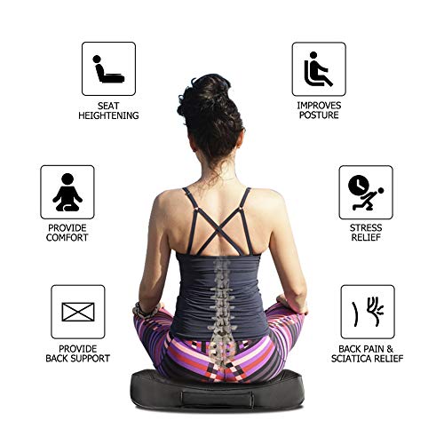 QYILAY Leather Car Memory Foam Heightening Seat Cushion for Short People Driving, Hip(Coccyx/Tailbone) and Lower Back Pain Relief Butt Pillows, Adult Booster Seat for Car,Truck,SUV, Office Chair. - Image 4