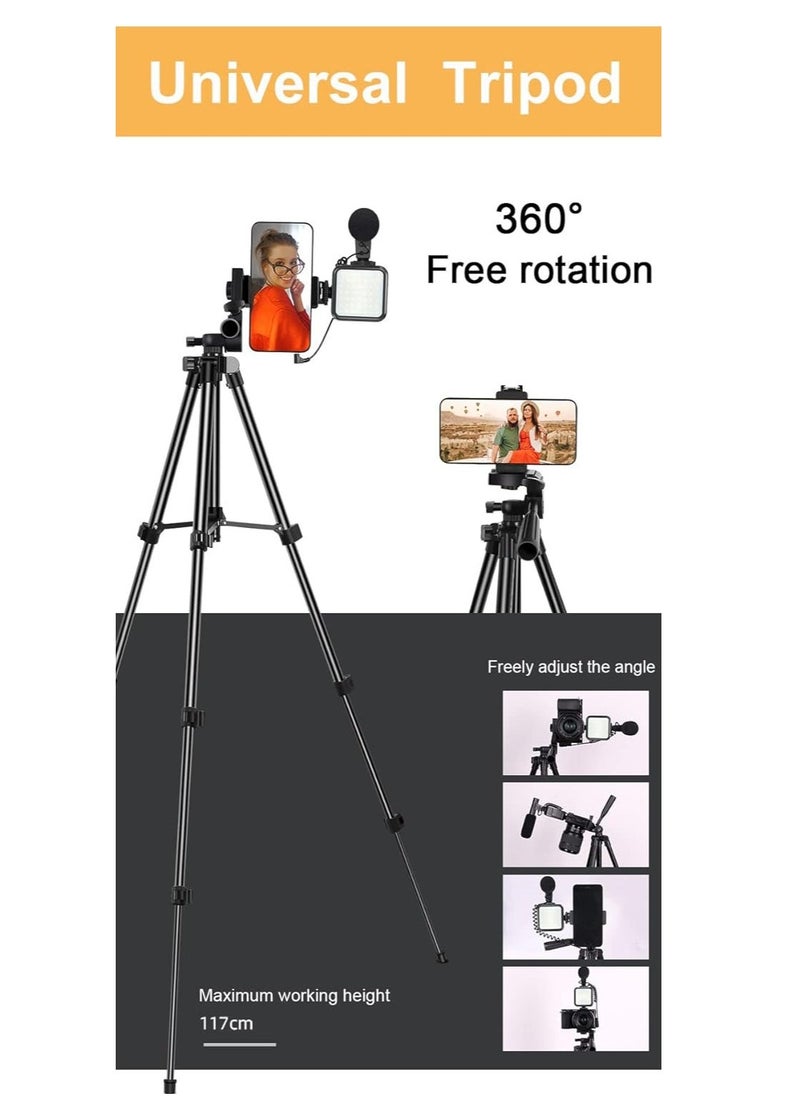 YouTube Video Recording Kit for Beginners – Complete Setup for Streaming, Vlogging & Content Creation | Includes Microphone, Tripod, Ring Light, and More
