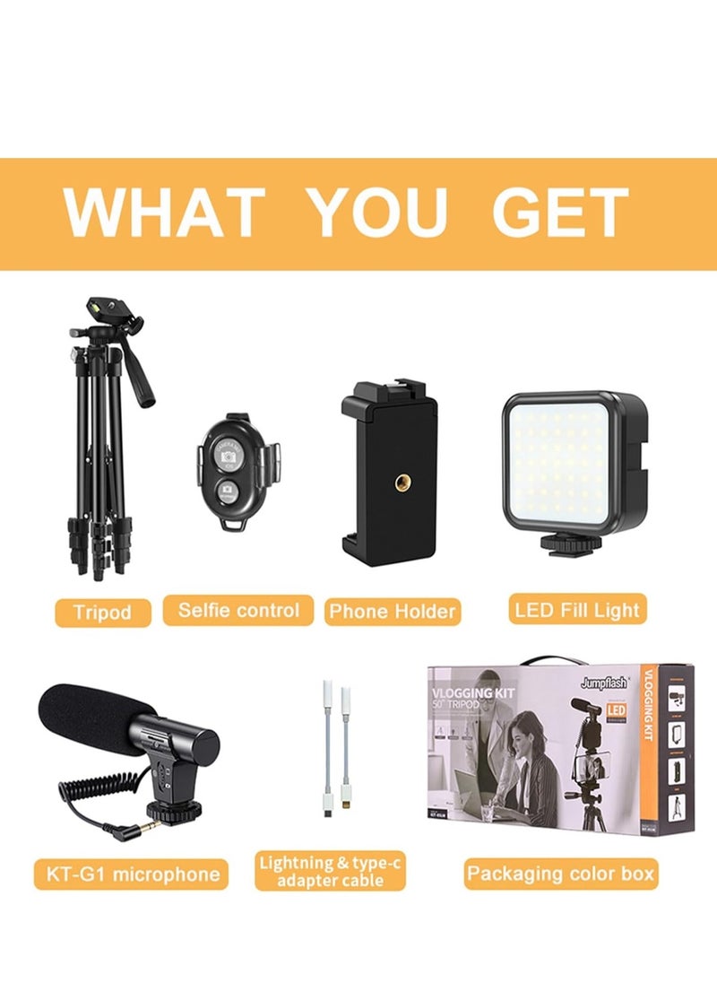 YouTube Video Recording Kit for Beginners – Complete Setup for Streaming, Vlogging & Content Creation | Includes Microphone, Tripod, Ring Light, and More