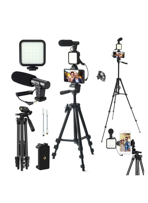 YouTube Video Recording Kit for Beginners – Complete Setup for Streaming, Vlogging & Content Creation | Includes Microphone, Tripod, Ring Light, and More