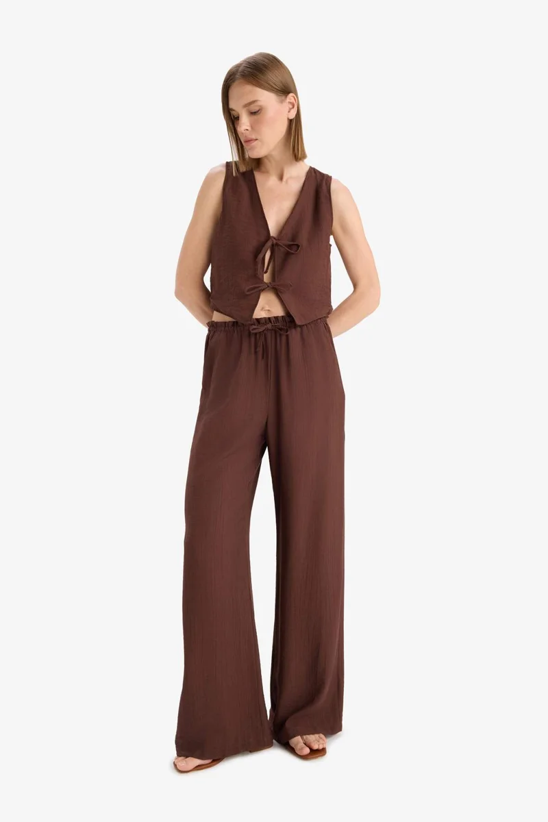 DeFacto Double Pocket High Waist Wide Leg Trousers