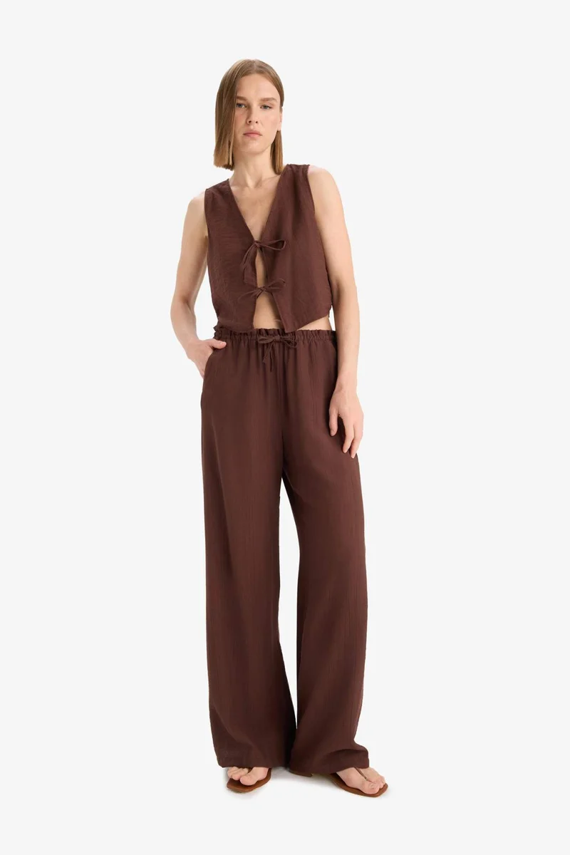 DeFacto Double Pocket High Waist Wide Leg Trousers