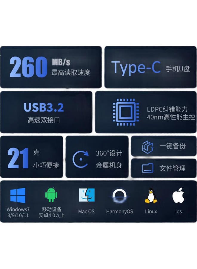 HIKVISION Hikvision 64Gb Type-C Usb3.2 Dual-Interface Phone Flash Drive S260, Read Speed 260Mb/S, High-Speed Dual-Purpose Usb Drive, Compatible With Huawei, Xiaomi, Apple Phones And Computers - Image 3