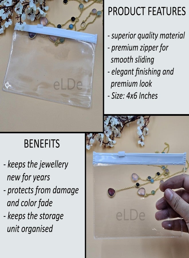 eLDe Pack of 15 Multipurpose Zip Lock Pouch - Jewellery Pouch for Storage, Travel Accessories Organizer, Cosmetic Pouch, Storage Organizer, Jewellery Organiser (4x6) - Image 4