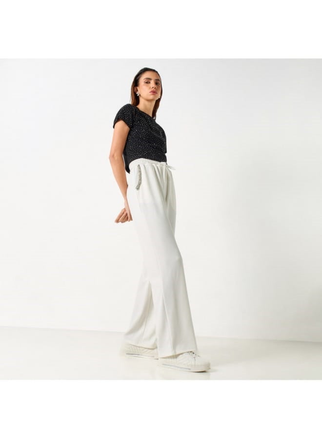 2Xtremz 2Xtremz Embellished Wide Leg Pants with Drawstring Closure - Image 4
