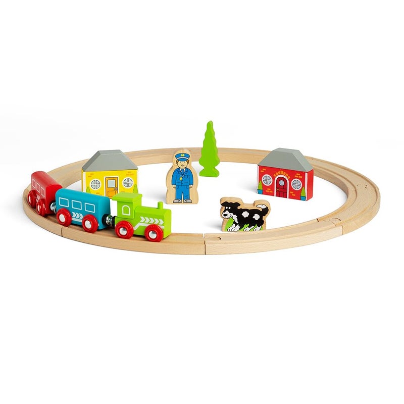 Bigjigs Rail First Wooden Train Set Train Gifts for Kids 20 Piece Train Set for 3 Year Old Boys Train Toys for Toddlers - Image 2