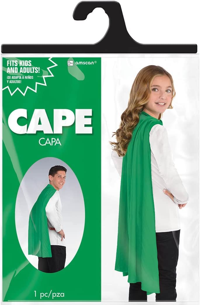 Amscan Green Cape Costume for Kids and Adults - One Size Fits Most (1 Count) - Great For Party Dress-Up - Superhero & Halloween Capes - Image 4