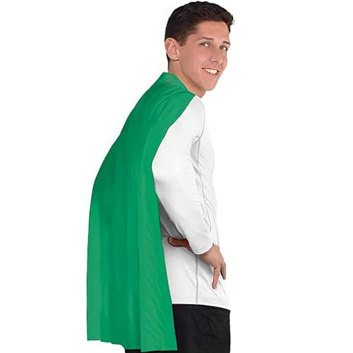 Amscan Green Cape Costume for Kids and Adults - One Size Fits Most (1 Count) - Great For Party Dress-Up - Superhero & Halloween Capes - Image 1