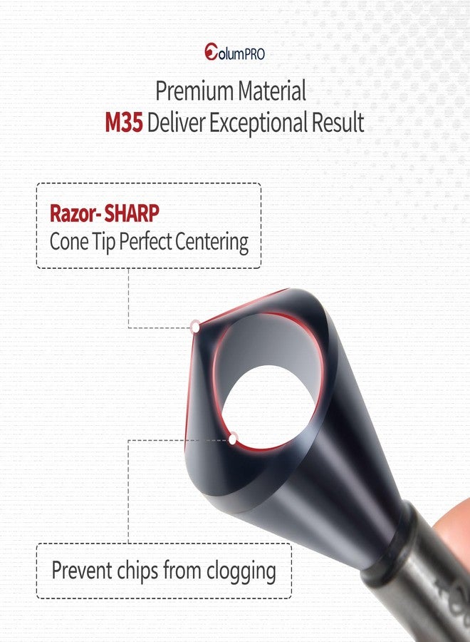 ColumPRO 3PCS Cobalt Single-End Countersink Chamfer Tool Set -TiAlN Coated Heavy-Duty M35 90-Degree Countersink Bits for Metal, Stainless Steel, Copper, Wood, Fiberboard,2-5,10-15,15-20MM,1/4"-3/4" - Image 5