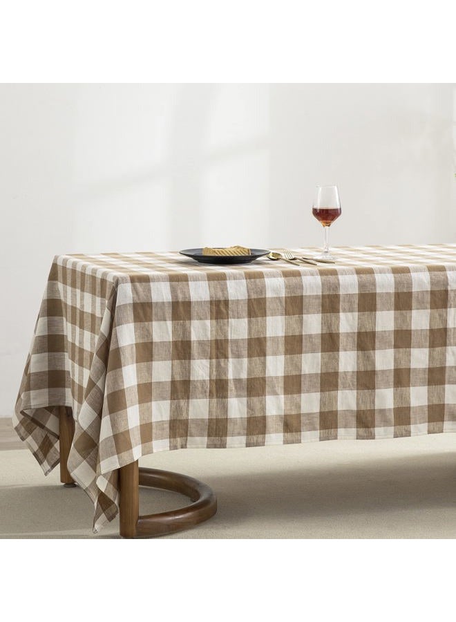 EVERLY Linen YD Table Cloth, 100% Stonewashed French Linen Table Cloths for Rectangle Tables 60x84 Inches, Washable Thanksgiving Tablecloths, Decorative Halloween Table Cloth… (Brown, 60''X108'') - Image 2