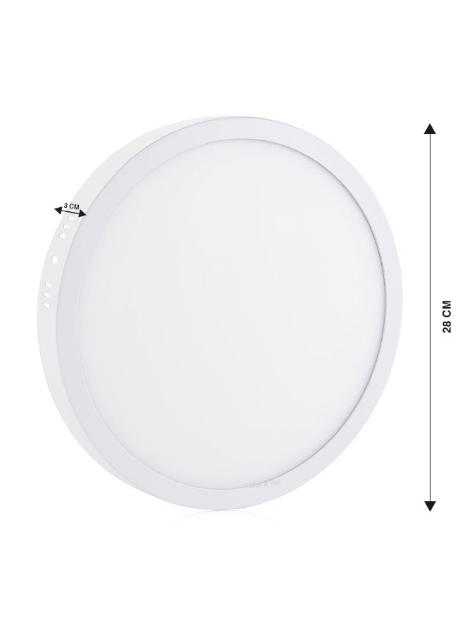 درافل وحدة إضاءة سقفية LED للتركيب السطحي من Duravel، 11 بوصة 30 واط 6500 كلفن، لوحة إضاءة مستديرة رفيعة مسطحة للتركيب السطحي للمطبخ وغرفة النوم وغرفة الغسيل - Image 3