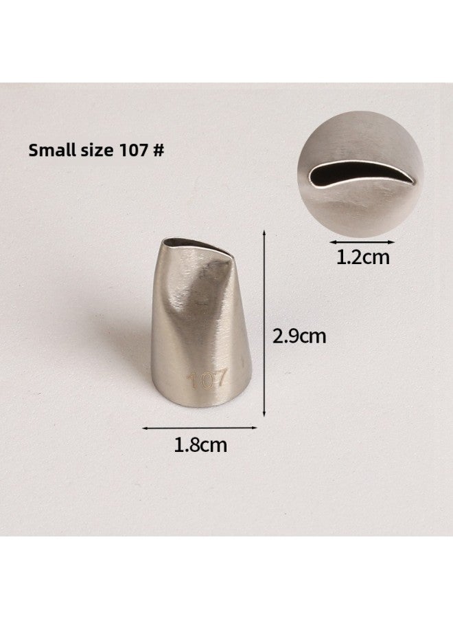 Stainless Steel Pastry Nozzle Korean Style Pastry Milking Oil Rose Cake Cream Cream Petal Skirt Pastry Nozzle 104 Mouth-Specifications:107 - Image 1