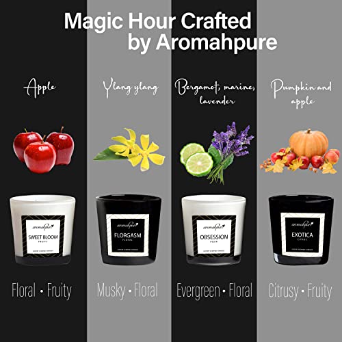 Aromahpure Luxury Scented Candles (Set-1) (4 X 60g Each)(100% Soy Wax) - Sweet Bloom, FLORGASM, Obsession, Exotica Fragrance Candles for Home & Gift Sets - Image 5