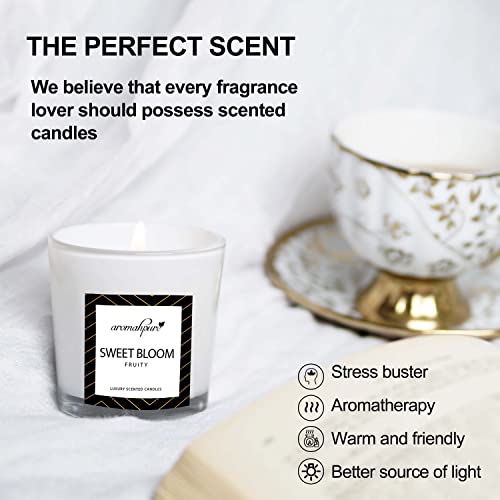 Aromahpure Luxury Scented Candles (Set-1) (4 X 60g Each)(100% Soy Wax) - Sweet Bloom, FLORGASM, Obsession, Exotica Fragrance Candles for Home & Gift Sets - Image 4